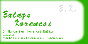balazs korencsi business card