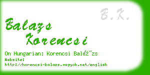 balazs korencsi business card